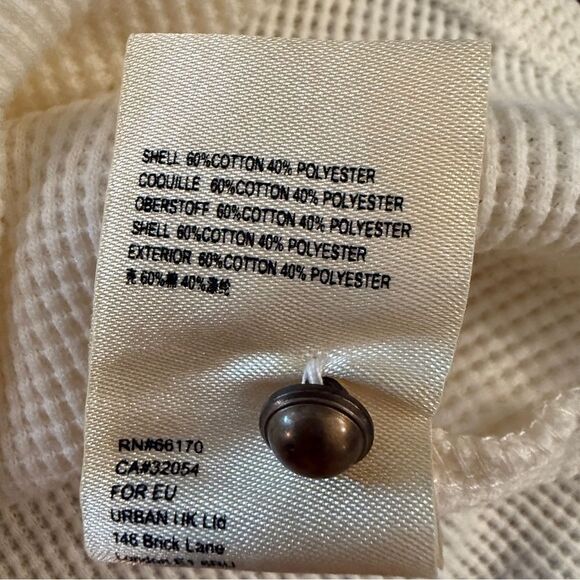 Pilcro Waffle Henley Top in Ivory - Picture 8 of 9